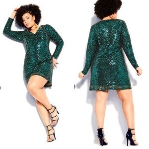 City Chic bright lights mini dress